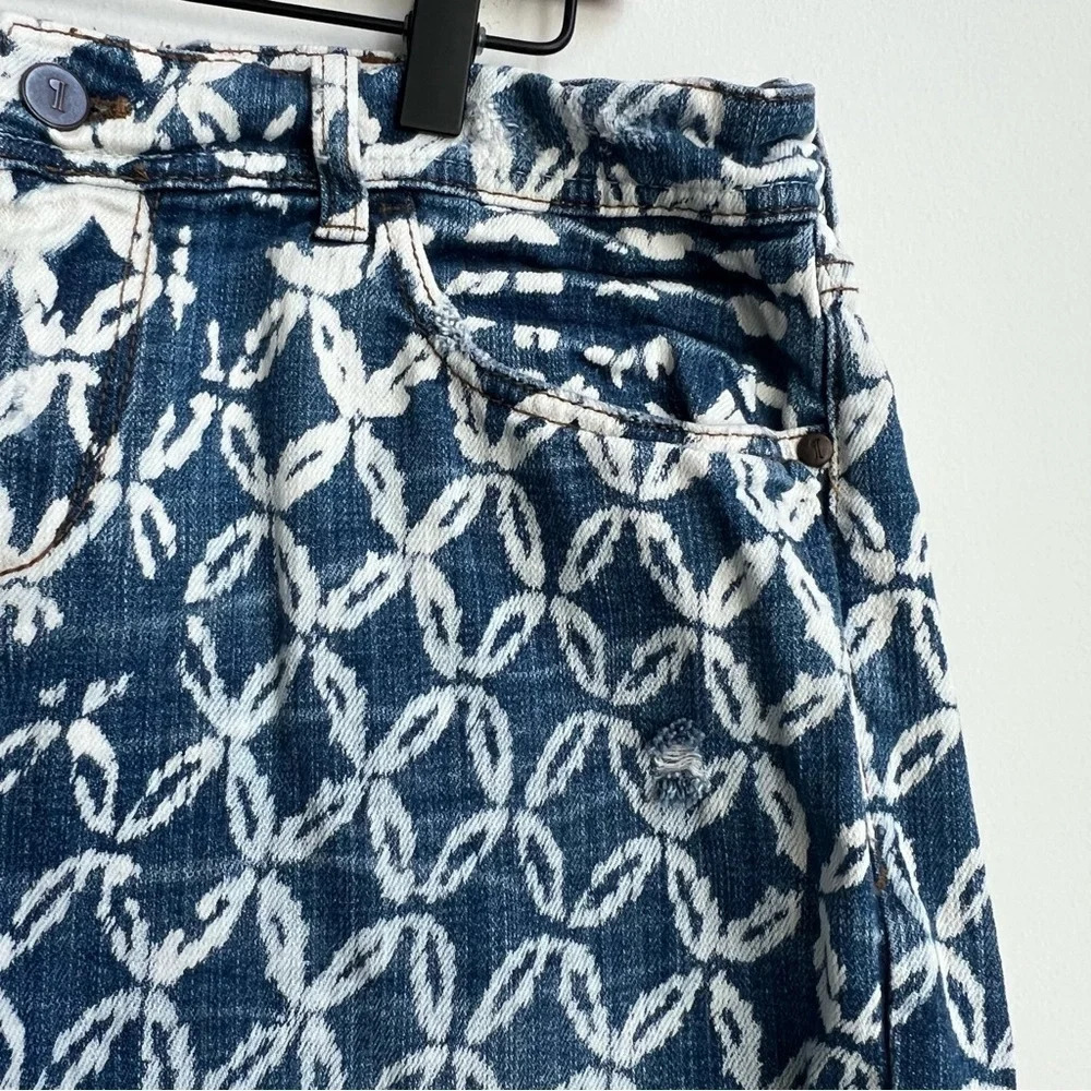Anthropologie Pilcro & the letterpress bleach dye Hyphen denim jean shorts 90s - Picture 3 of 15